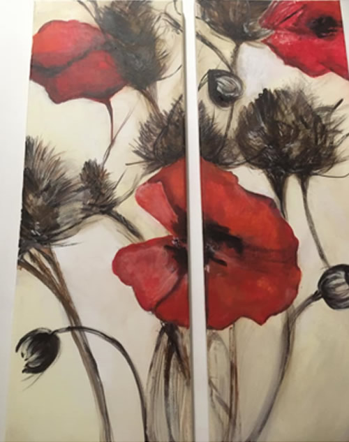 Poppies and Teasle